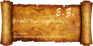 Erdélyi Zamfira névjegykártya